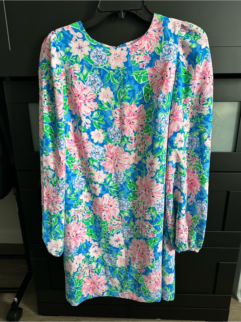 Lilly Pulitzer Blue Dress with Pink & Green Floral Print